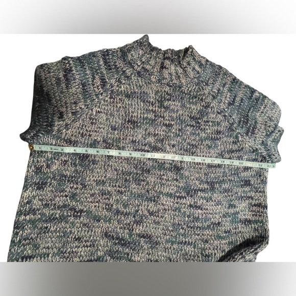 Chunky knit pullover sweater Teal  Sz XL - Picture 2 of 7